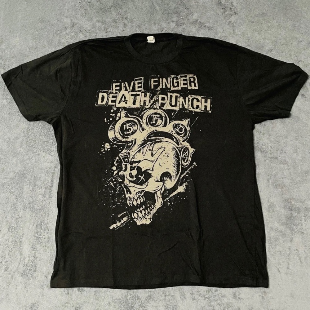 Rock Me FIVE FINGER DEATH PUNCH Skull T-Shirt Men's Size 2XL Heavy Metal 2014